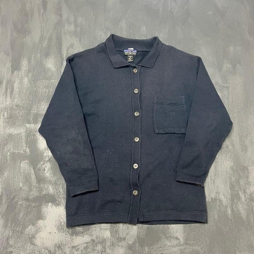 Vintage‎ Patagonia Cardigan Sweater Women's Medium Blue 1990s